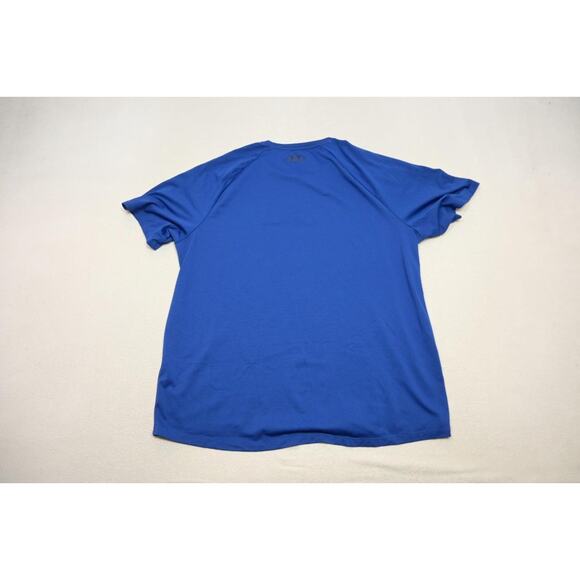 Under Armour Gym Shirt The Tech Tee HeatGear Blue Athletic Mens Size XL - Picture 9 of 10